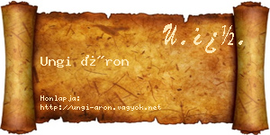 Ungi Áron névjegykártya