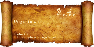 Ungi Áron névjegykártya